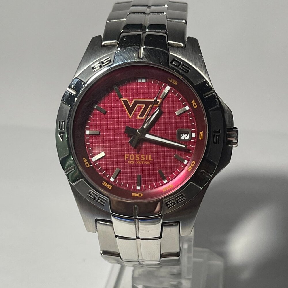 Virginia Tech Hokies NCAA Stainless-Steel Men's Watch by Fossil NEW (RARE)